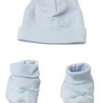 Preemie Baby Cap & Bootie Set - Blue
