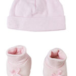 Preemie Baby Cap & Bootie Set - Pink