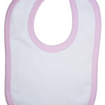 White Interlock Bib Pink Binding