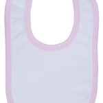 White Terry Bib with Pink Trim