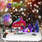 Animated Christmas Camper Village Building LED Light House Scene Collection Indoor Decoration for Table Fireplace Christmas Tree