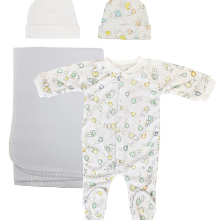 Unisex Newborn Baby 4 Pc Layette Sets