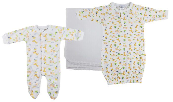 Unisex Newborn Baby 3 Pc Layette Sets