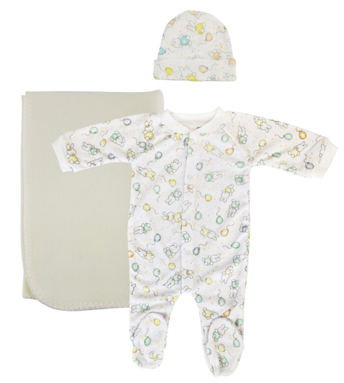 Unisex Newborn Baby 3 Pc Layette Sets