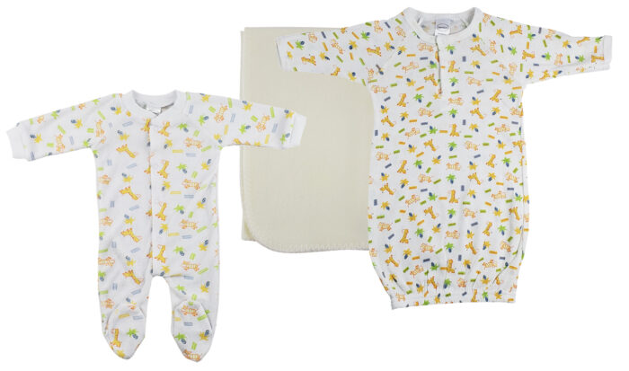 Unisex Newborn Baby 3 Pc Layette Sets