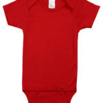 Red Interlock Short Sleeve Bodysuit Onezies