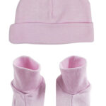 Baby Cap & Bootie Set - Pink