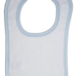 White Terry Bib with Blue Trim
