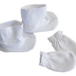 White Infant Mittens and Booties