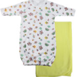 Print Infant Gown and Receiving Blanket